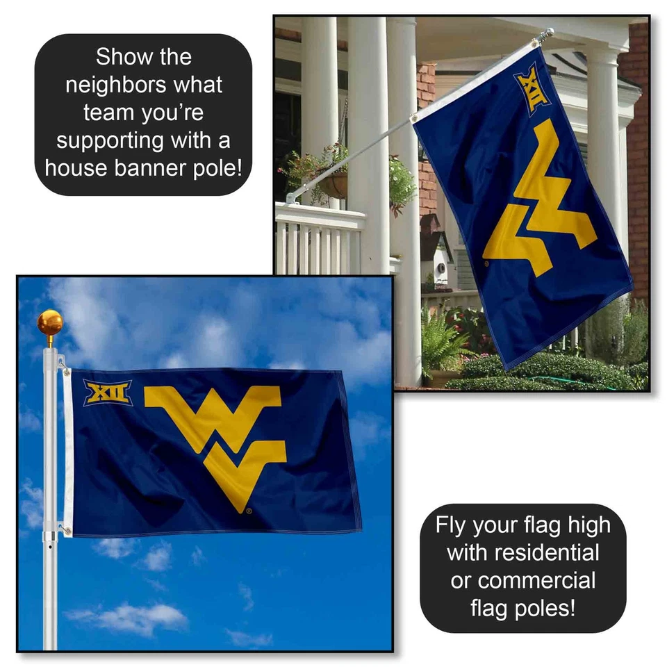 WVU Mountaineers WVU Big 12 Flag 3x5 Banner - Image 3 of 4