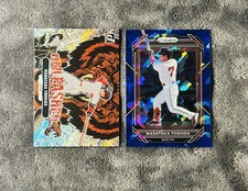 Masataka Yoshida 2023 Prizm Blue Cracked Ice & Donruss Unleashed Silver Rapture