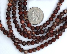 6mm Brecciated Jasper Round Gemstone Beads 8-Inch Strand