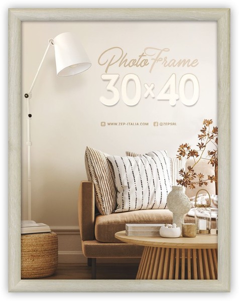 Zep Bilderrahmen Genova 20X30 Cm Weiß Mdf Holzoptik Aufstellen Oder HinhäNgen-image