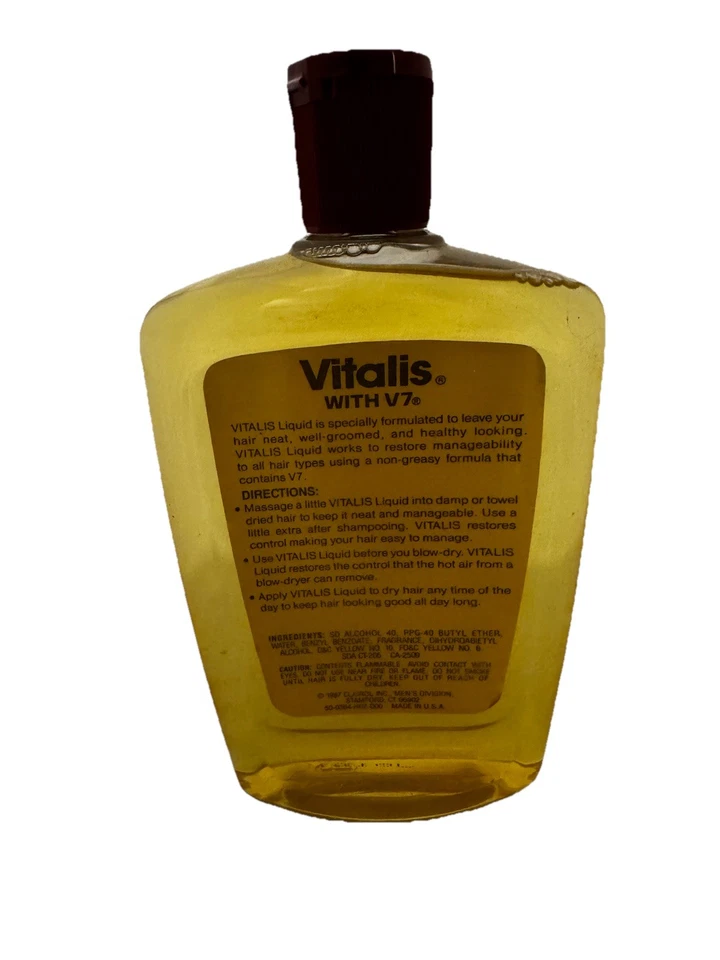 Vitalis V7 Hair Tonic Original Formula   Dihydroabietyl Alcohol 13oz (1987) - Image 3 of 4