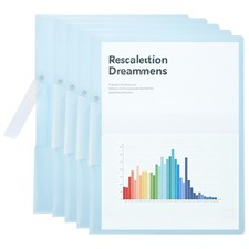 5 Pack 11.8"x9" Clear Report Covers with Swing Clip for Resume, Blue