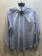 Scott Barber Men's Long Sleeve Button-Up Blue Plaid Size M