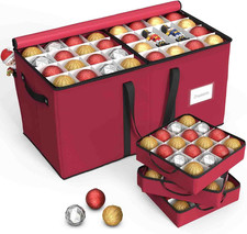 Christmas Ornament Storage Box with 8 Trays, Fits 128 Holiday Ornament Christmas