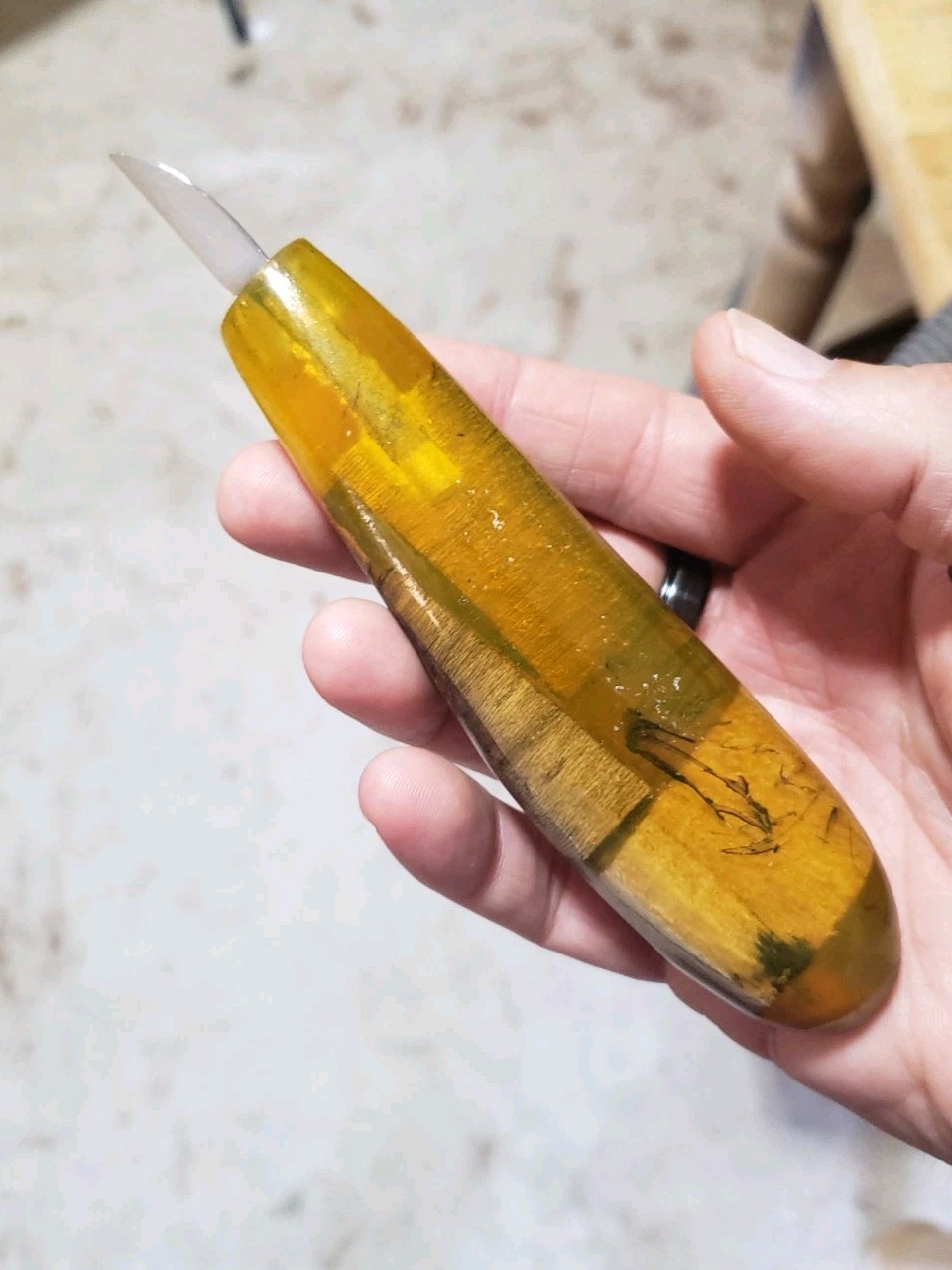 Wood Carving Knife 1" Blade Wood & Resin Handle