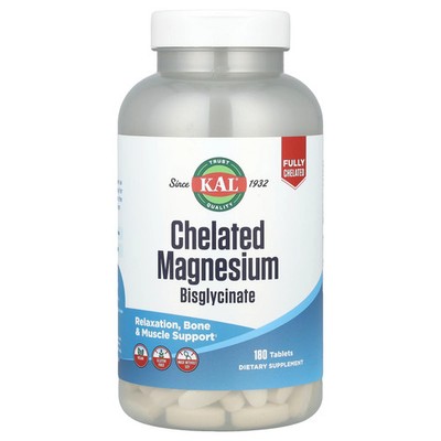 Chelated Magnesium Bisglycinate, 180 Tablets (105 mg per Tablet)