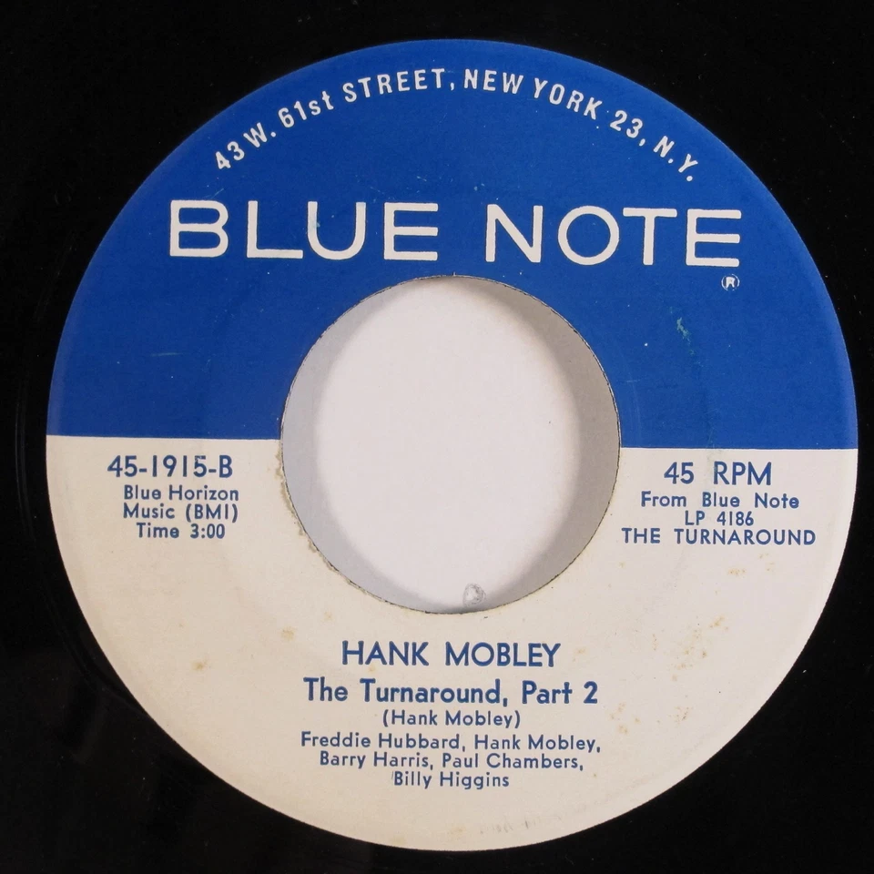 Jazz 45 HANK MOBLEY The Turnaround BLUE NOTE VG+ HEAR d - Image 2 of 2