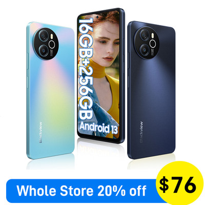 Blackview SHARK 8 Smartphone 16GB+256GB 6.78'' 120Hz Android 13 5000mAh 64MP NFC