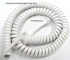 Bright White 12Ft Clarity Phone Handset Cord Amplified CL200 Receiver Curly