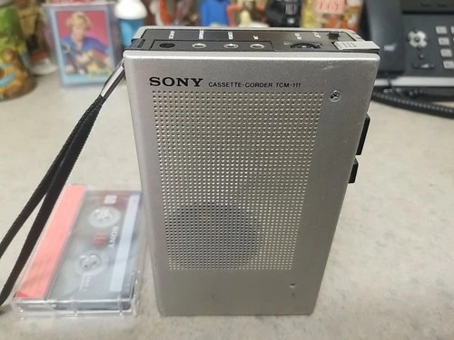 Sony TCM-111 Cassette Recorder Silver Metal **Parts Repair Vtg W/sony cassette