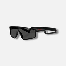 Prada Men's Black PS A03S Linea Rossa Mask Sunglasses 70-18-145