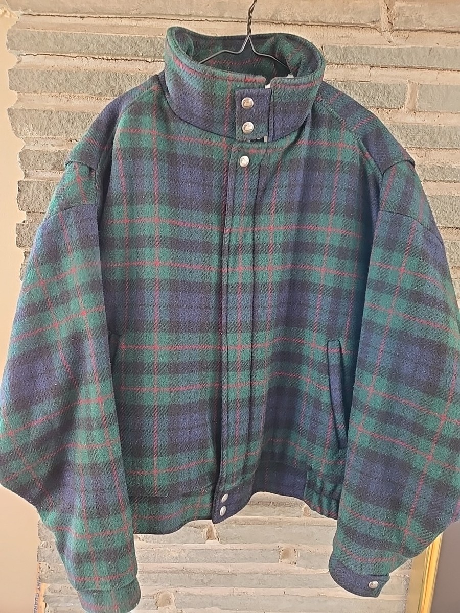 わ*る様 80s USA製 Woolrich wool padded jacke Vintage Woolrich 85% Wool Sherpa Lined Green Plaid Bomber Jacket