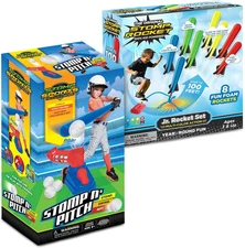 Baseball Pitching Machine & STEM Toy Rocket Launcher for Kids - Outdoor Toy Bund