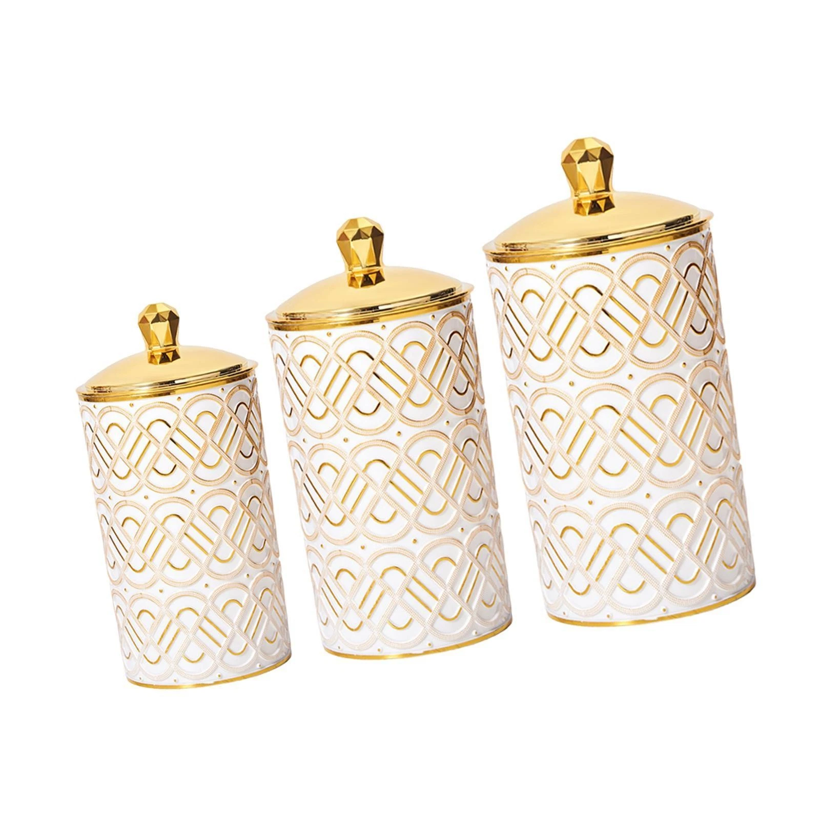 3 Pieces Storage Jars with Lid Elegant Candy Jar for Pasta Loose Tea Candies