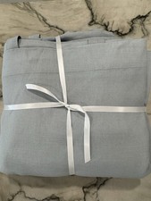 Pottery Barn Broadway Curtains Drapes 50 x96 Set/2 Blackout Chambray Blue Read