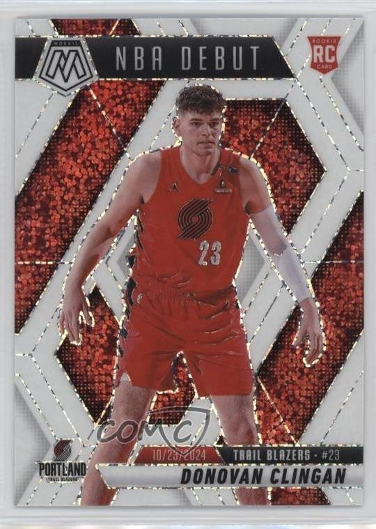 2024-25 Panini Mosaic NBA Debut White Sparkle Prizm Donovan Clingan #261 1hg1