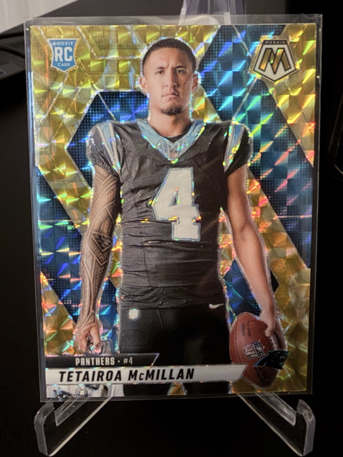 Tetairoa McMillan 2025 Panini Mosaic Prizm Reactive Yellow RC Variation #274