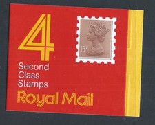 GB QEII 1987 GA1 DB16 (2)  4 x 13p stamps Harrison Booklet Code F Square tab