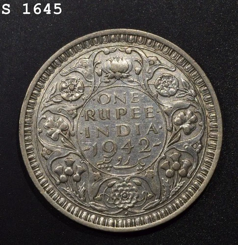 1942 British India One Rupee — photo from the most recent tracked eBay sale