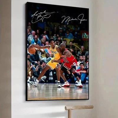 Michael Jordan vs Kobe Bryant Poster | NBA Legends Sports Print