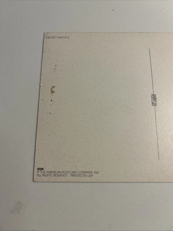 Cartão postal raro Mickey Mantle New York Yankees American Postcard Company beisebol - Imagem 3 de 4