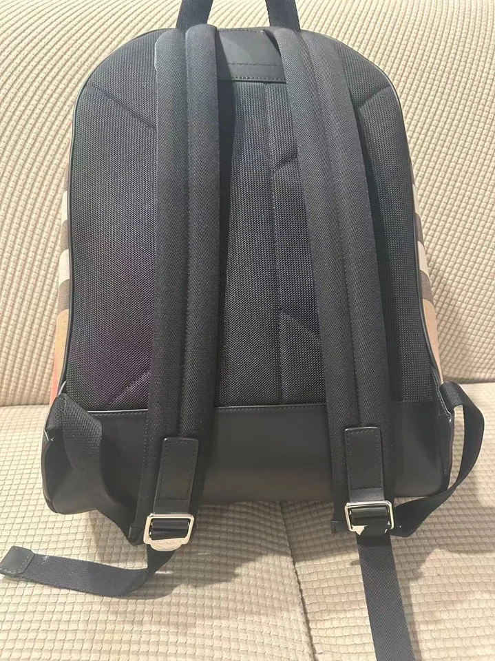 Mochila de lona para hombre Burberry marrón topo IP Check Jeff nueva con etiquetas -  Foto 3 de 4