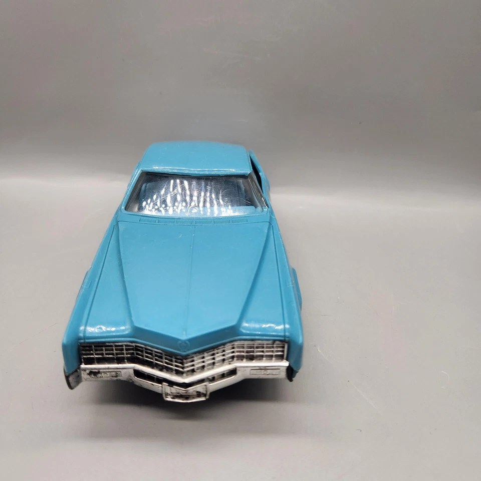 Vintage Processed Plastic Co 1967 Cadillac Eldorado Toy Car Blue Made USA Aurora - Image 2 of 4