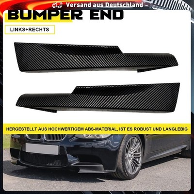 Front Spoiler Ecken Flaps Splitter für BMW 3er E90 E91 M Sport LCI Carbon-Optik