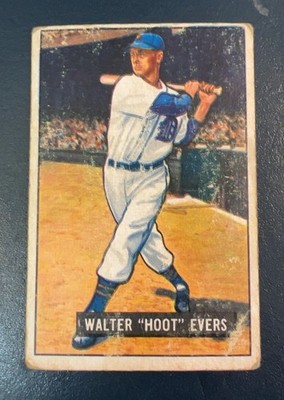 1951 Bowman Walter Hoot Evers Base