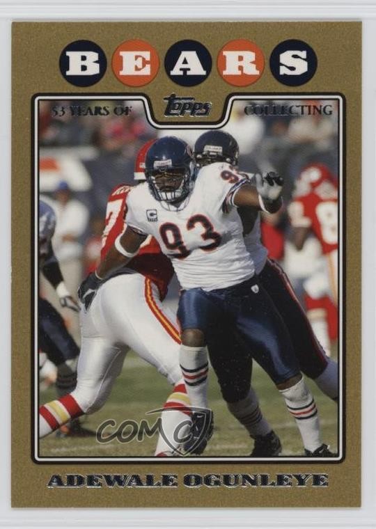 2008 Topps Gold Border 182/2008 Adewale Ogunleye #221 xb4