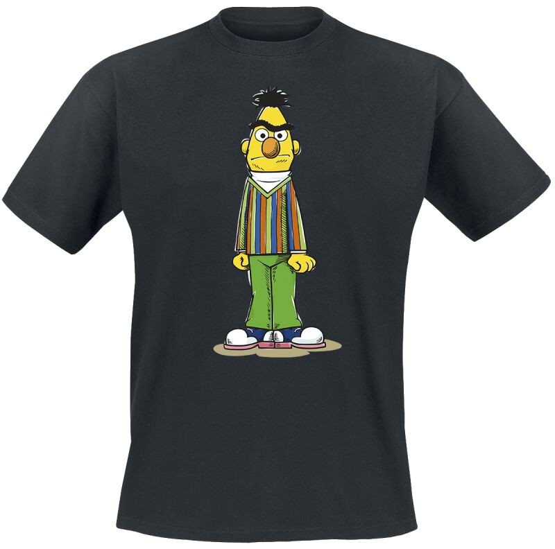 Sesame Street T-Shirt Herren Bert Angry schwarz Fan-Merch, Filme, TV-Serien
