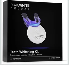 Purely White Deluxe Teeth Whitening Kit 12 Shades +9 Treatments NEW Sealed