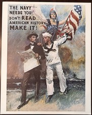 US Navy WWI Recruiting  - Join the Navy Poster - 1973 Reprint - 16.25”x 20"
