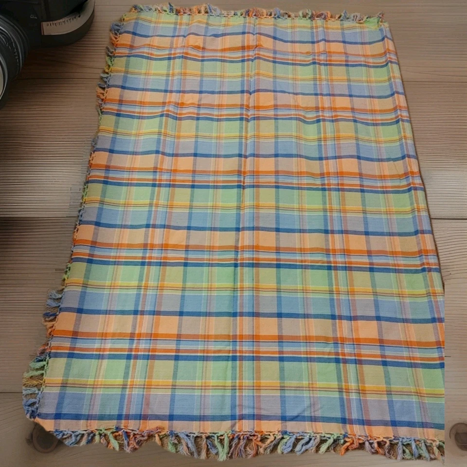 Vintage Bloomingdales Cloth Table Cover 54x72 Picnic 100% Cotton Colorful BOHO - Image 2 of 4