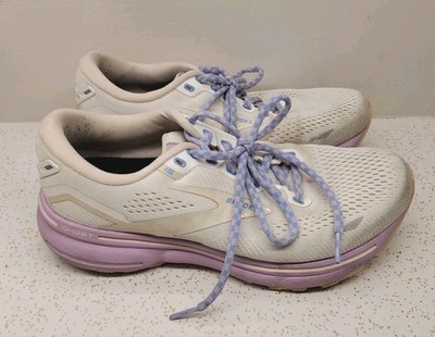 Brooks Ghost 15 Shoes Running Womens White And Purple Size 8