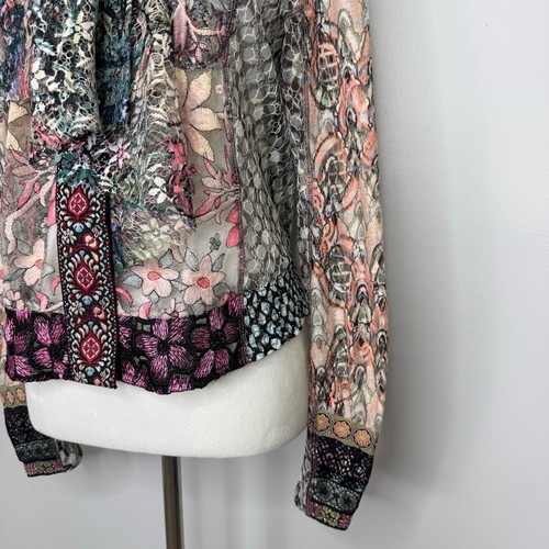 In Earnest by Byron Lars Spitzenbluse Top Größe 6 transparent Blumen bestickt Boho - Bild 5 von 18