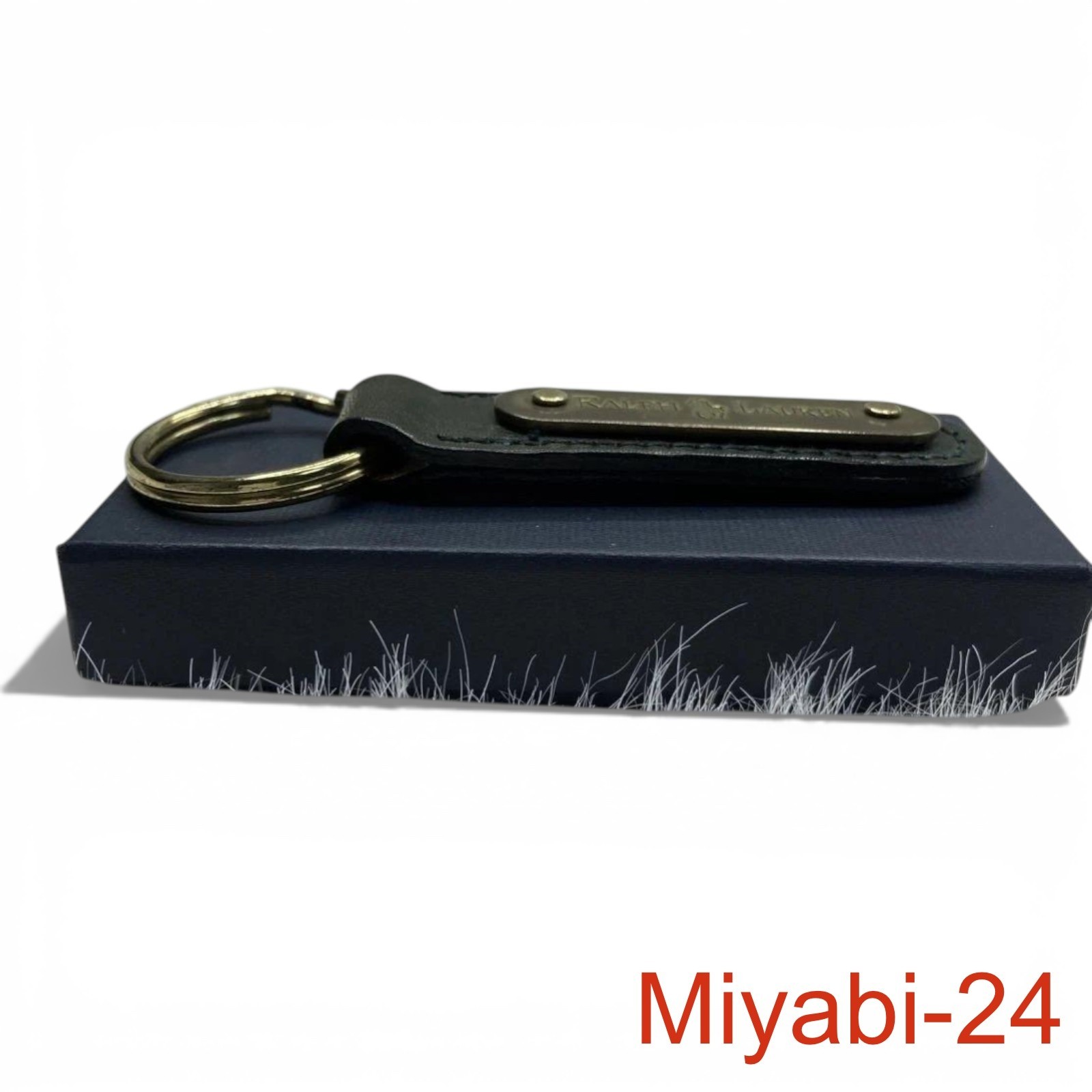 POLO RALPH LAUREN Leather Keychain Khaki Dark Green Minimal Wear Authentic thumbnail 7