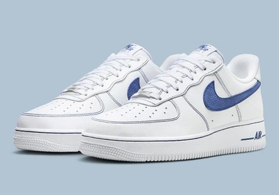 Nike Air Force 1 '07 LV8 Shoes White Deep Royal Blue HQ2037-100