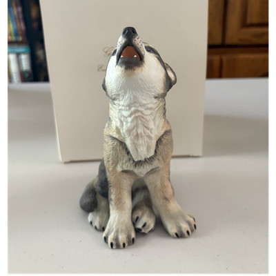 Lenox Gray Wolf Pup Porcelain Figurine Endangered Baby Animal Collectible