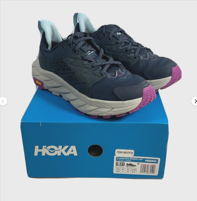 Hoka One One Women's Anacapa Breeze Low Sneakers Size 6.5 Blue Purple Gray New