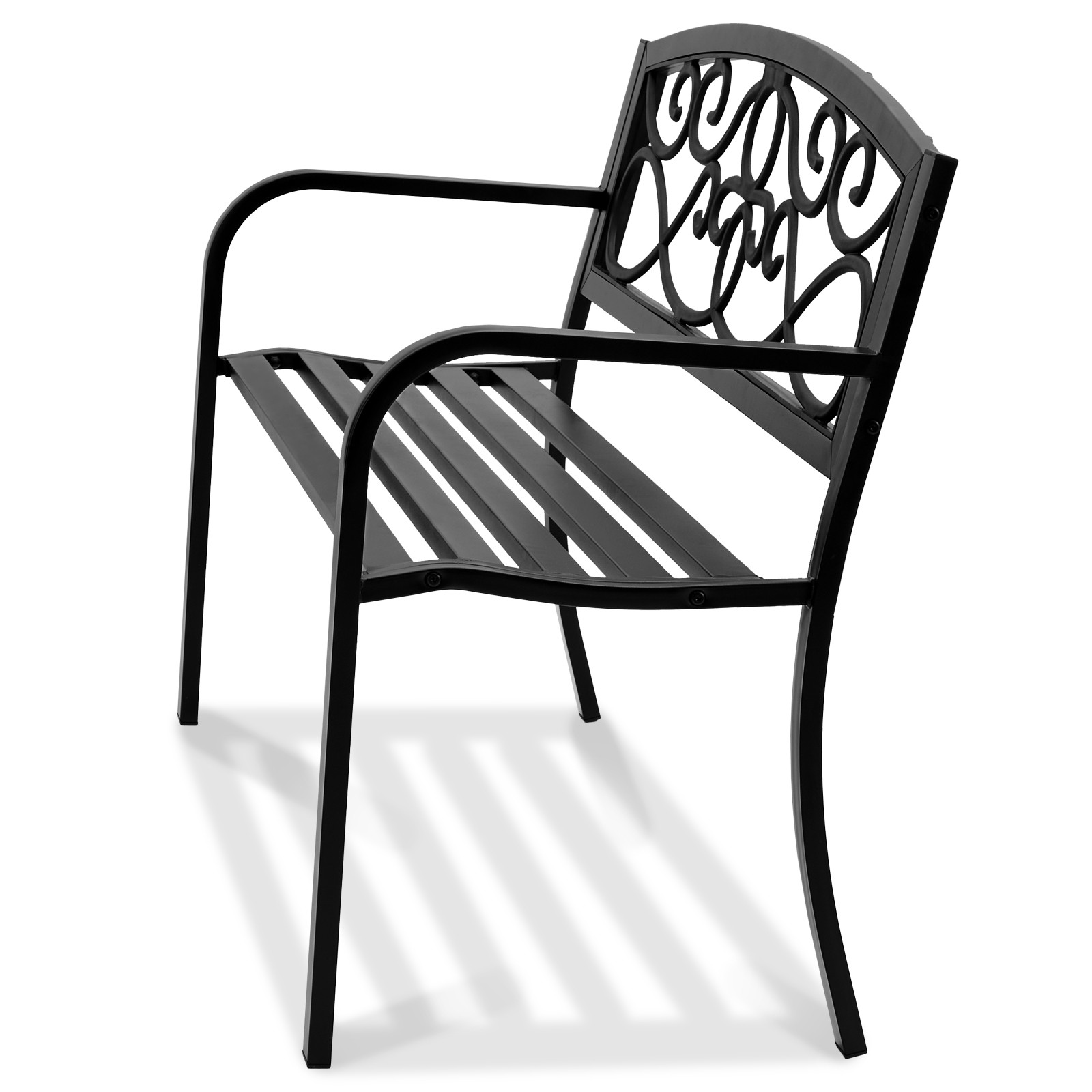 VEVOR Outdoor Bench 50 in Metal Garden Bench 550 lbs Park Patio Yard Porch Bench