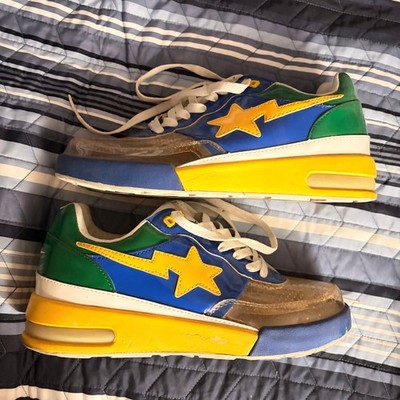 A Bathing Ape Bape Sta M1 Brazil Yellow Green Blue Sneakers