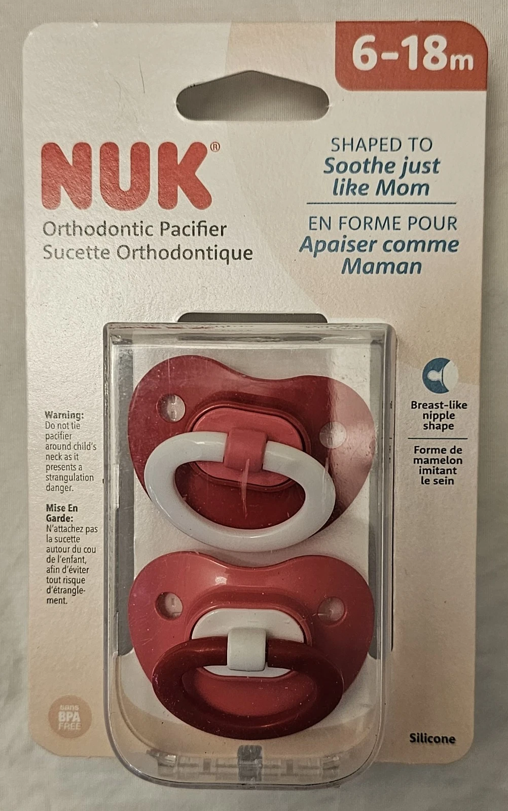 Baby 6-18 months 2 Orthodontic Pacifiers NUK Silicone Shaped Soothe Like Mom New
Opens in a new wind