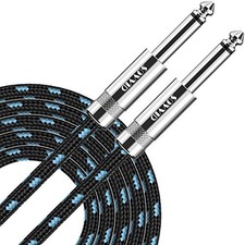 Guitar Cable 10FT Professional Instrument Cable 10 FT Black Blue Straight