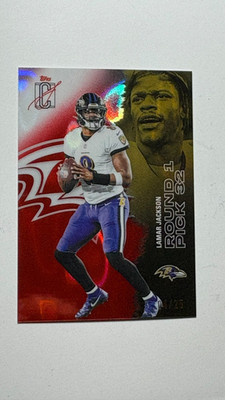 2026 TOPPS SIGNATURE FOOTBALL No.5 LAMAR JACKSON, RED #4/25 -               A900