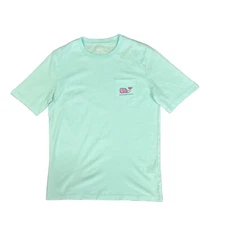 Vineyard Vines Youth's Blue Island Paradise T-Shirt Paisley Floral Whale (S01)