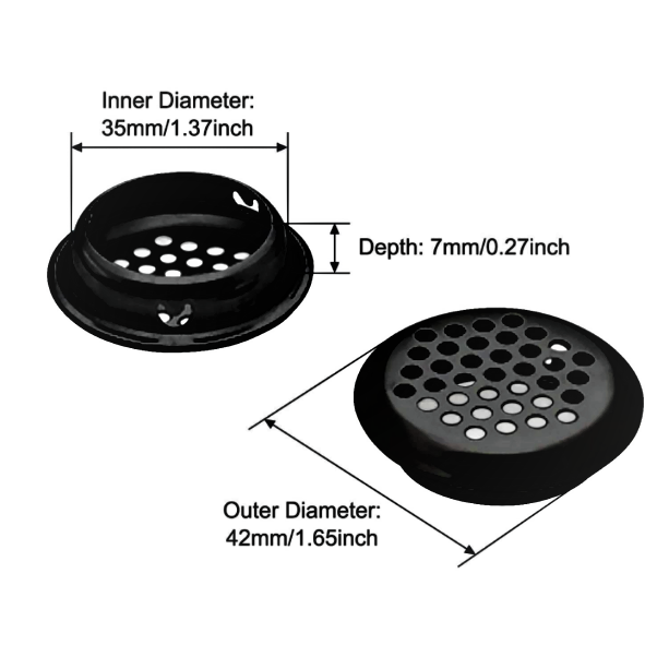 Reptile Vivarium Air Vents Vented Round Ventilation Metal