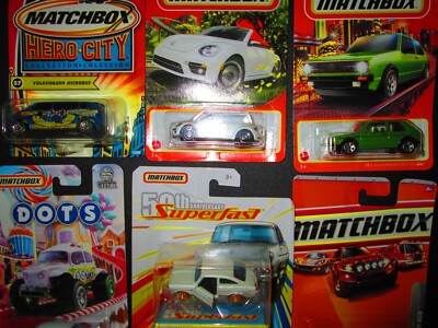 VW Matchbox ''Super Fast'' Type 3,Baja.Conv.,Rabbit,Bus,Bug lot 1/64 MB-1