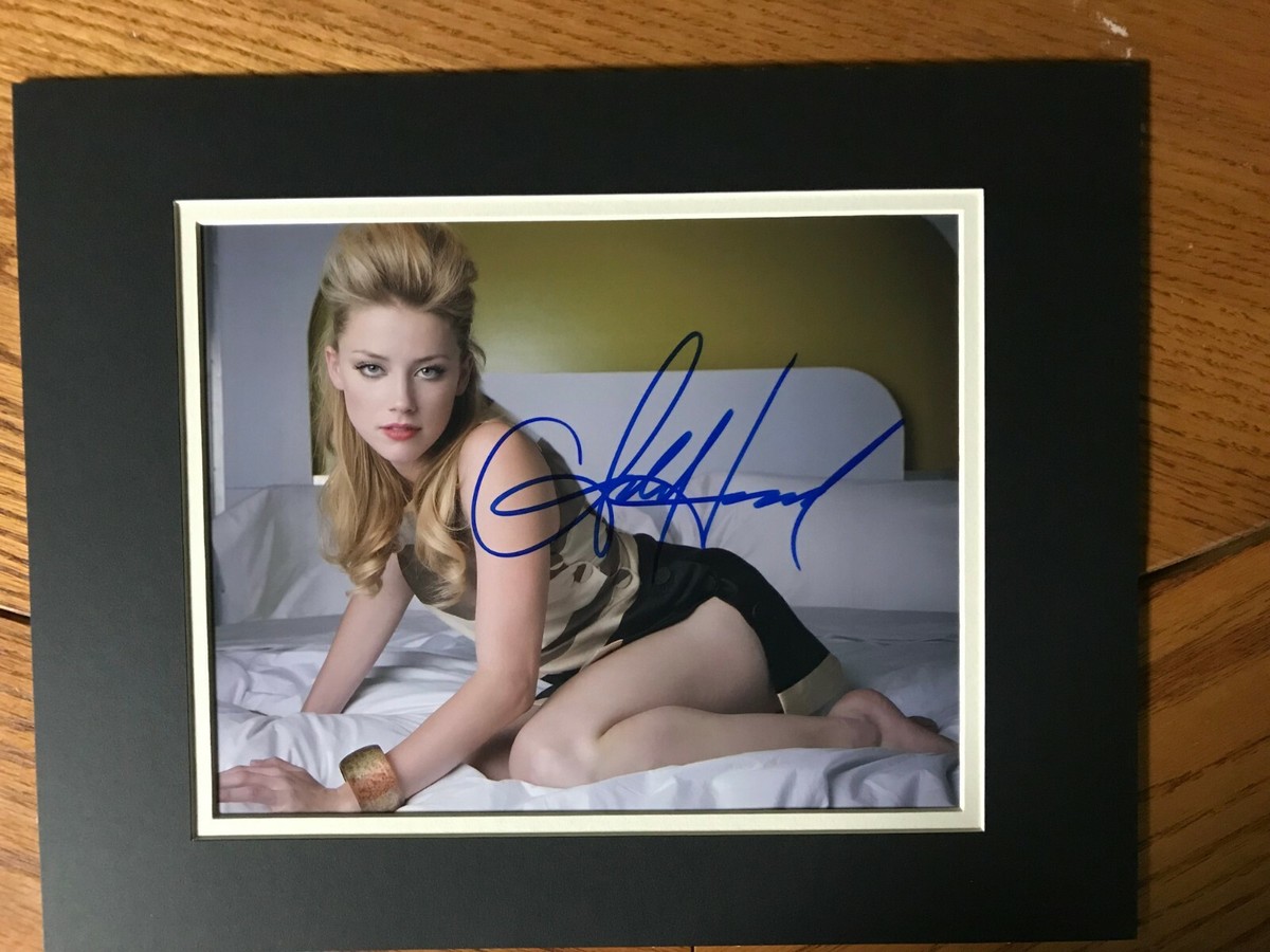 Amber Heard, Autographed 8x10, matted to 11x14 frame. | eBay