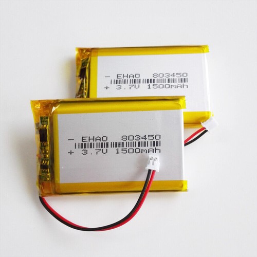 Batteria ricaricabile Lipo 3,7 V 1500 mAh JST 2 pin ZH spina 1,5 mm per GPS DVD 803450 - Foto 6 di 15